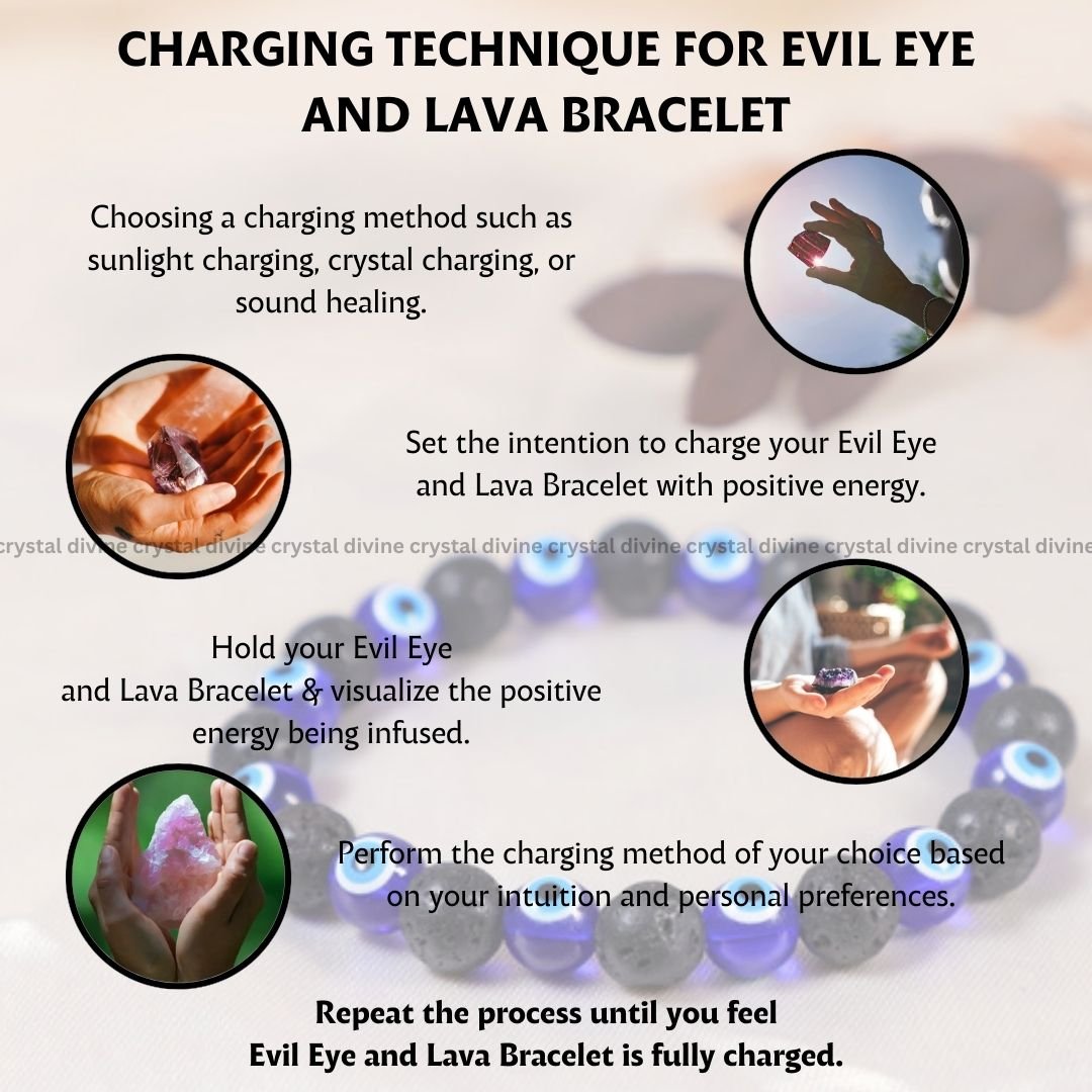 Evil Eye With Lava Bracelet - 8MM (Grounding & Stability)