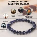 Blue Sandstone Bracelet - 8MM (Elevated Mood & Energy)