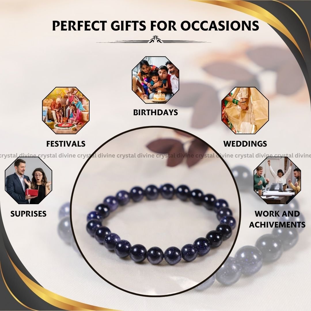 Blue Sandstone Bracelet - 8MM (Elevated Mood & Energy)