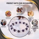Clear Quartz & Amethyst Bracelet - 8MM (Meditation & Reflection)