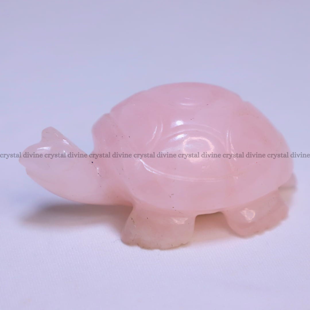 Rose Quartz Crystal Turtle