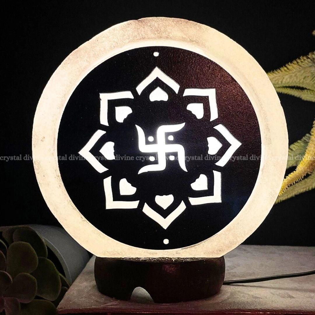 Swastik Symbol Himalayan Salt Lamp (Positive Energy)