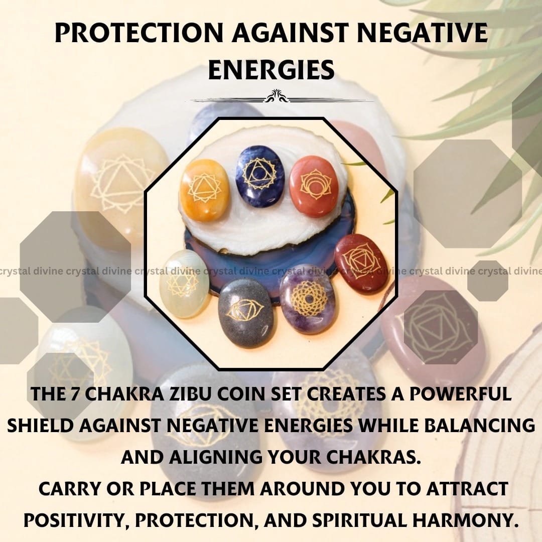 7 Chakra Symbol Coins Engraved Set (Enhanced Meditation Practice)