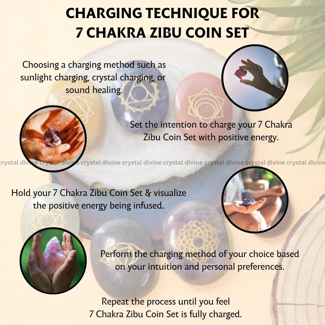 7 Chakra Symbol Coins Engraved Set (Enhanced Meditation Practice)