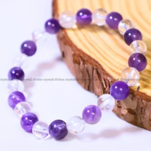 Clear Quartz & Amethyst Bracelet - 8MM