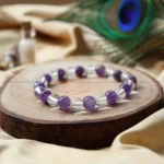 Clear Quartz & Amethyst Bracelet - 8MM (Meditation & Reflection)