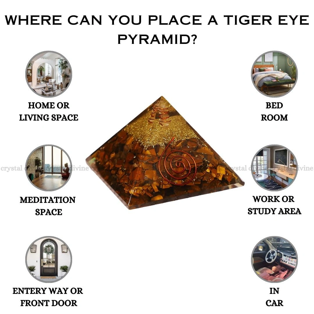 Tiger Eye Crystal Pyramid (Confidence & Courage)