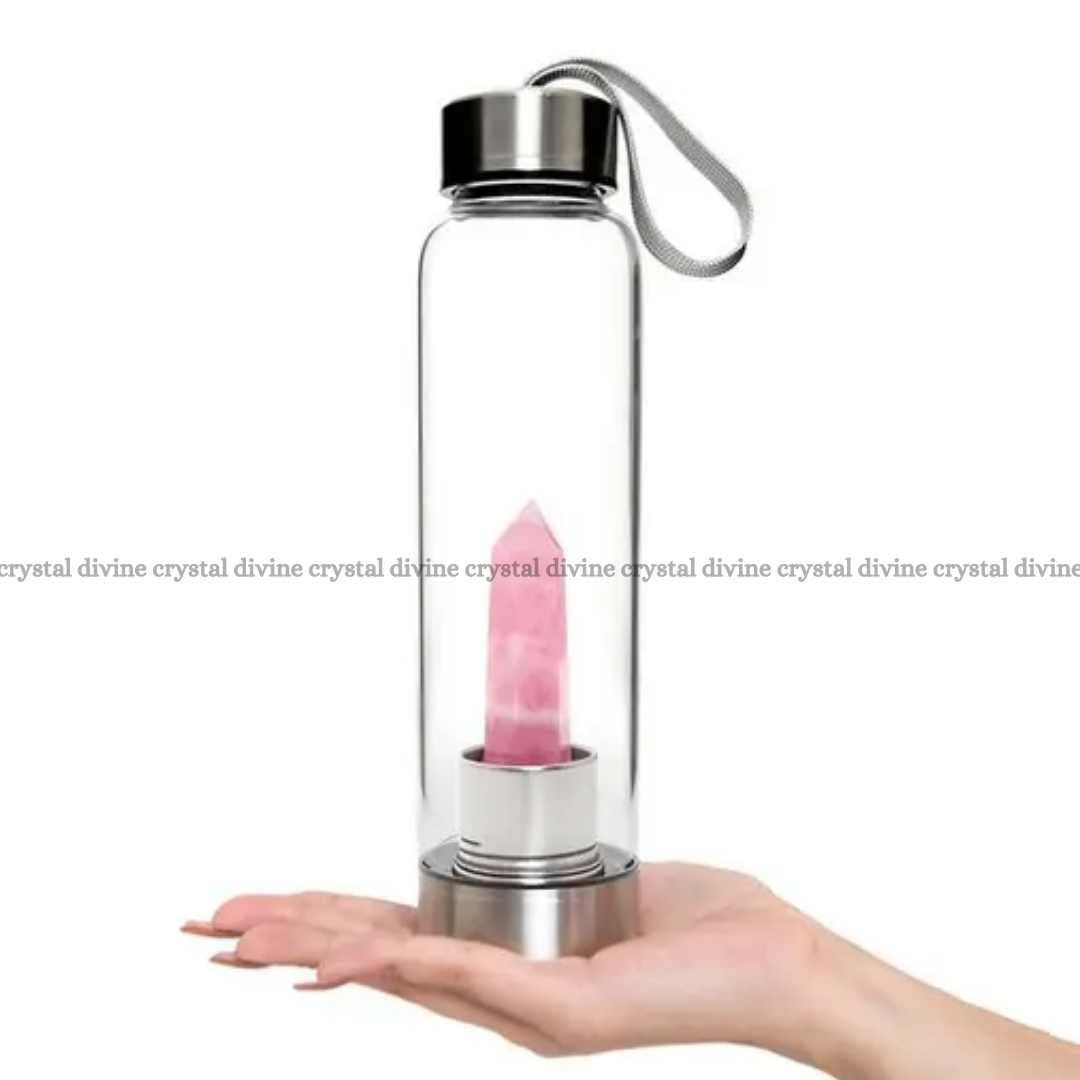 Rose Quartz Crystal Bottle (Relationship Enhancement & Love)