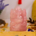 Rose Quartz Ganesha Idol (Promoting Love & Compassion)