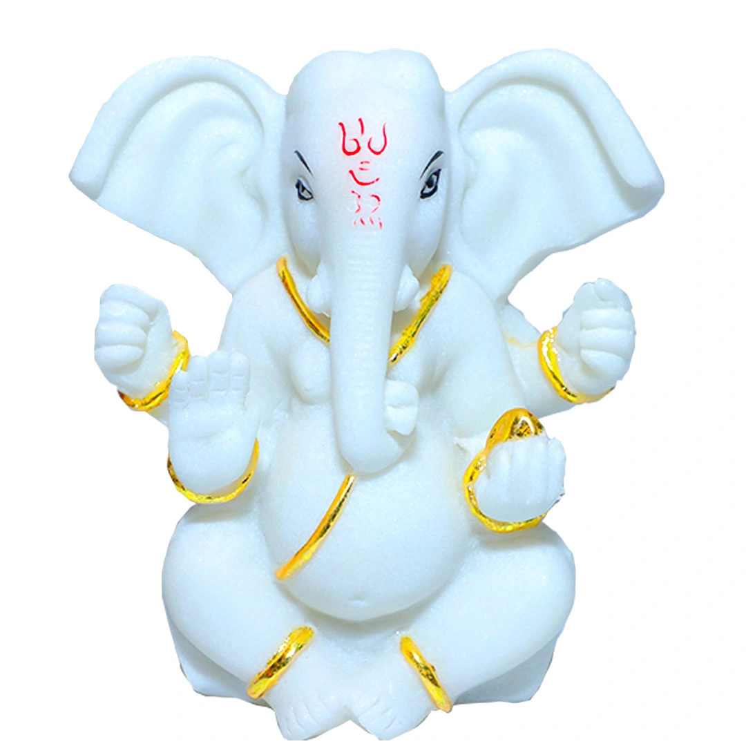 Small Ganesh Idol White Marble Murti