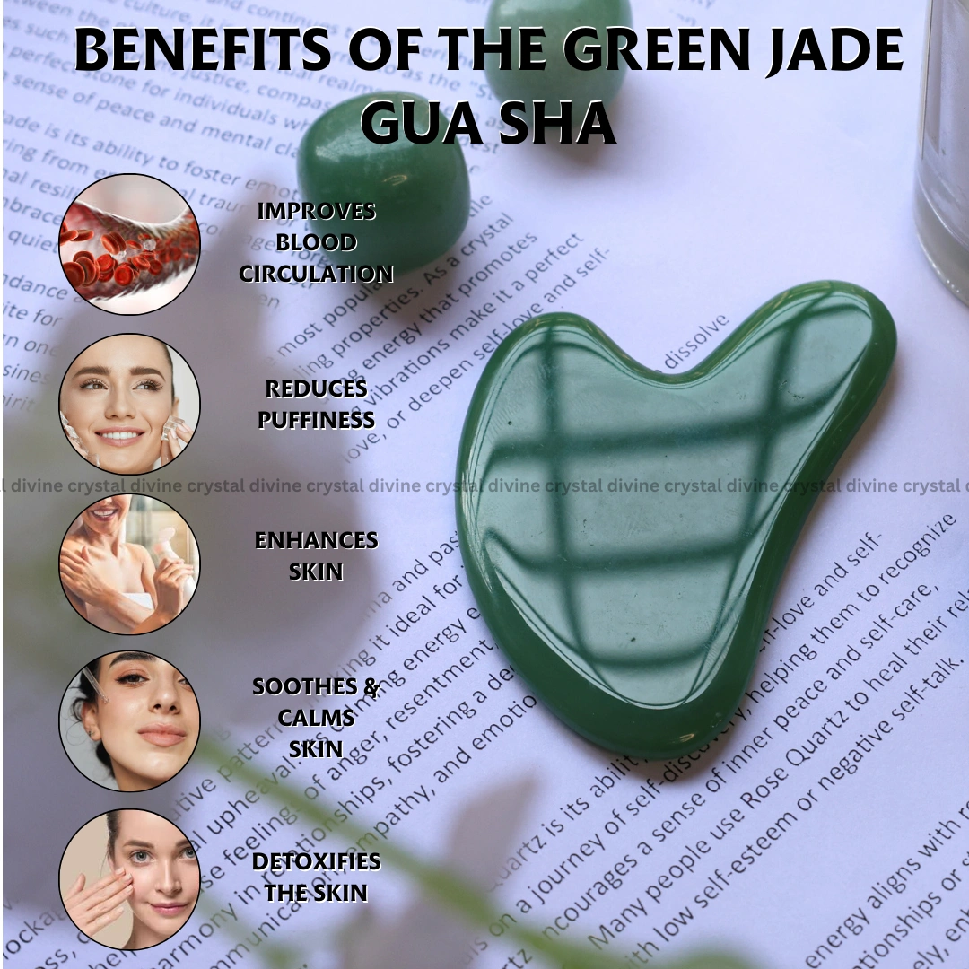 Green Jade Crystal Gua sha (Good luck & Improved Skin)