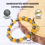 Citrine With Pyrite Crystal Bracelet - 8MM (Business Growth & Money Attraction)