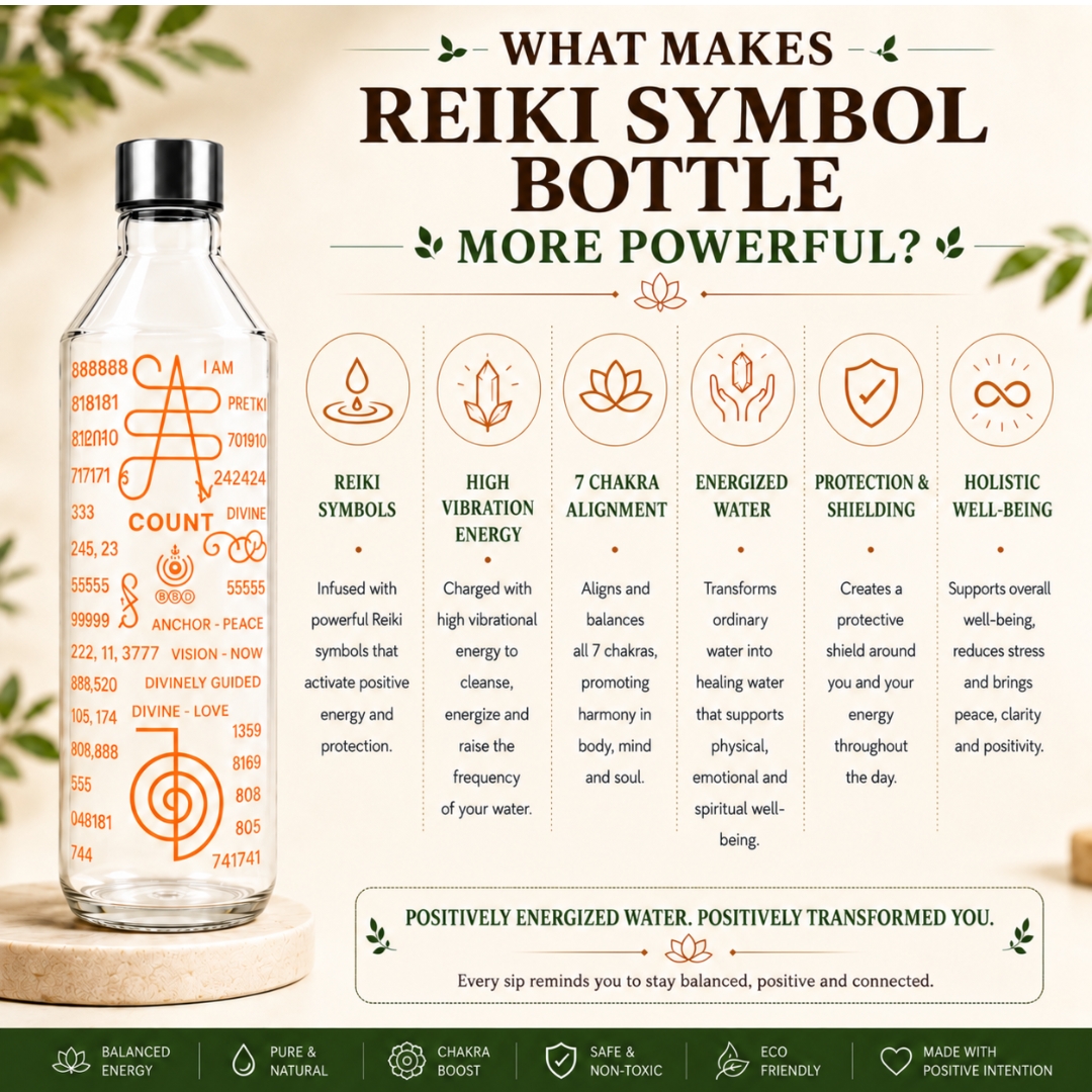 Reiki Symbol Crystal Bottle 750 ML (Energy Amplification & Energized Water)