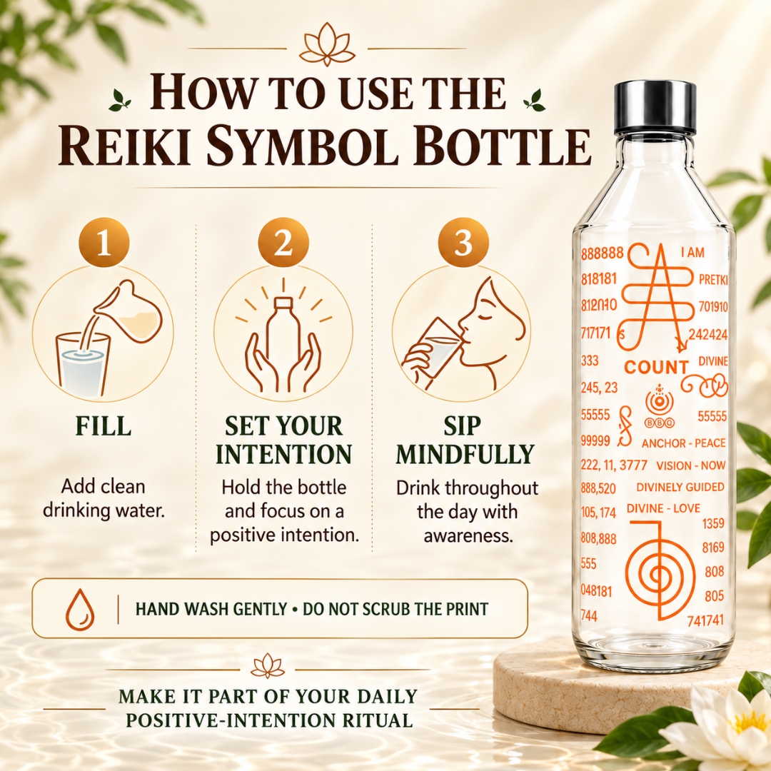 Reiki Symbol Crystal Bottle 750 ML (Energy Amplification & Energized Water)