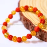 Citrine With Rudraksha Crystal Bracelet - 8MM (Business Growth & Calms the Mind)