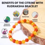 Citrine With Rudraksha Crystal Bracelet - 8MM (Business Growth & Calms the Mind)