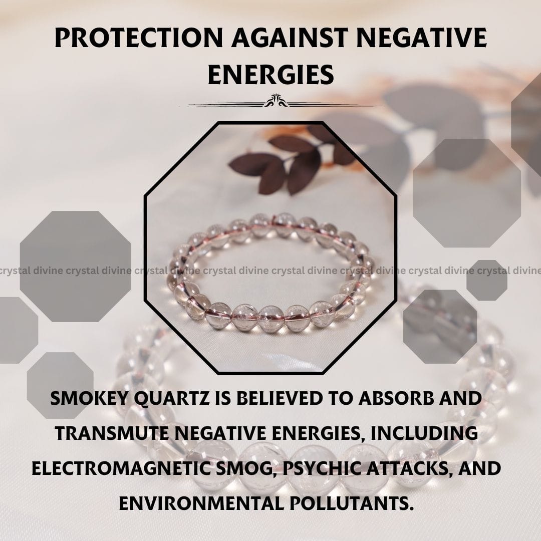 Smoky Quartz Crystal Bracelet - 8 MM (Grounding & Stabilizing)