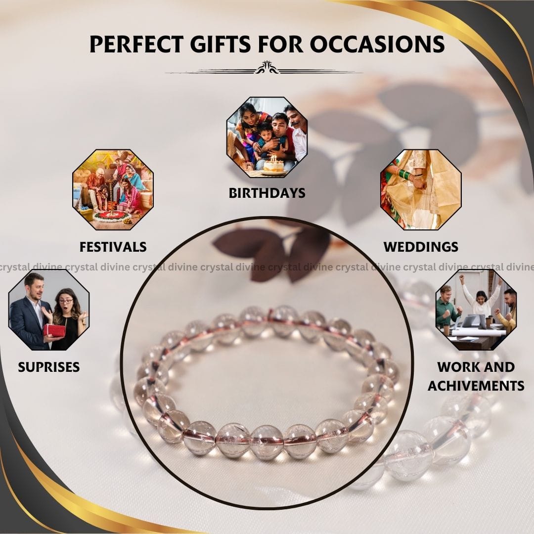 Smoky Quartz Crystal Bracelet - 8 MM (Grounding & Stabilizing)