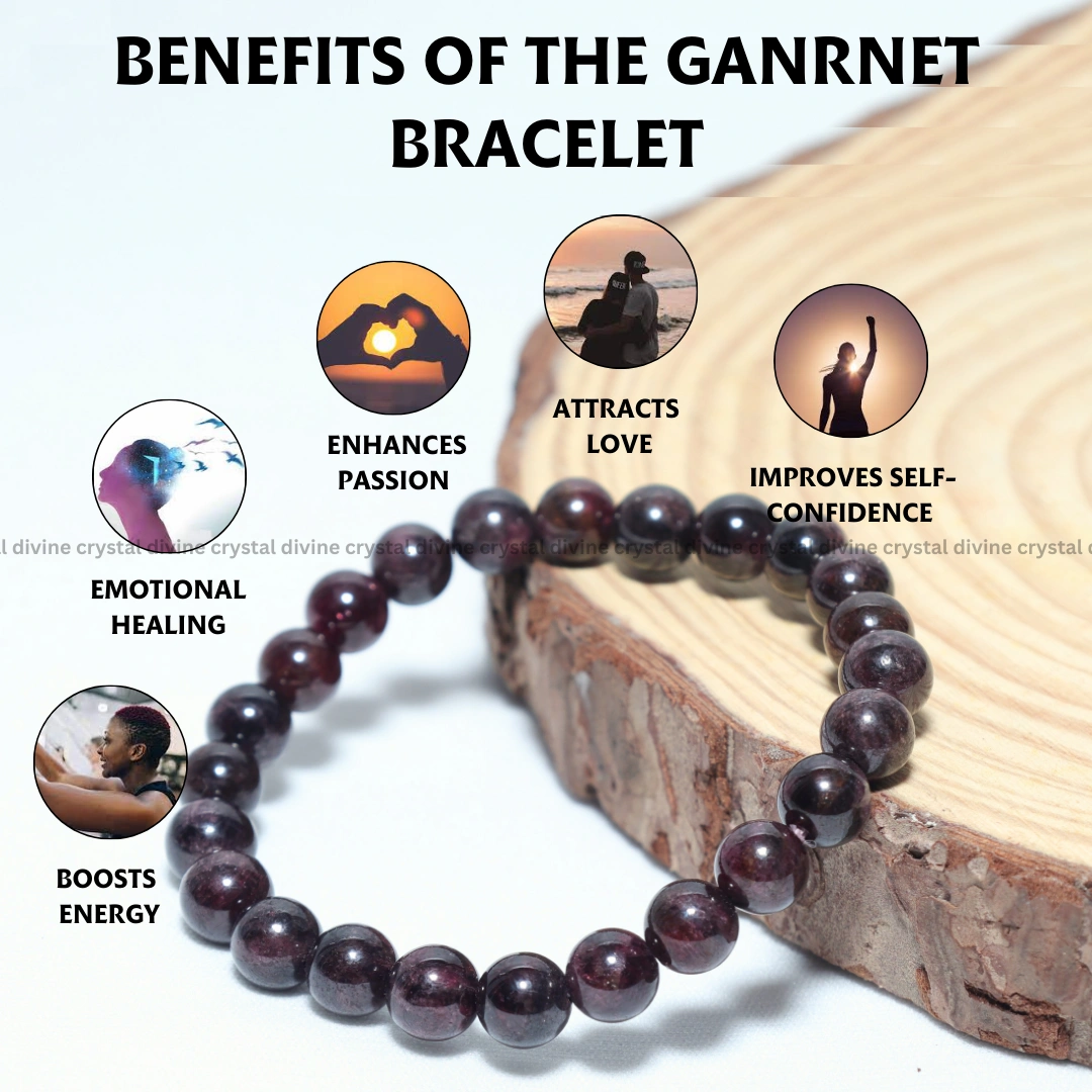 Garnet Crystal Bracelet - 8MM (Creativity & Motivation)