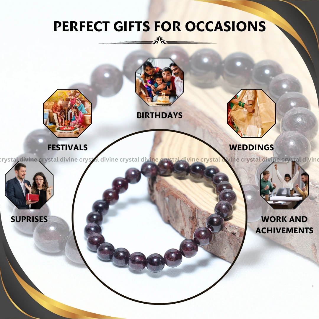 Garnet Crystal Bracelet - 8MM (Creativity & Motivation)