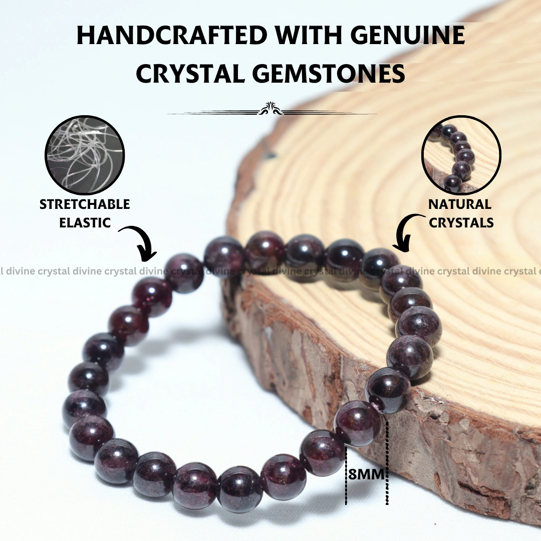 Garnet Crystal Bracelet - 8MM (Creativity & Motivation)
