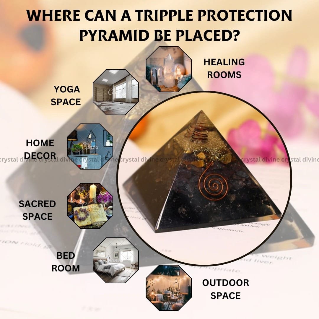 Tripple Protection Crystal Pyramid (Spiritual Growth & Awareness)