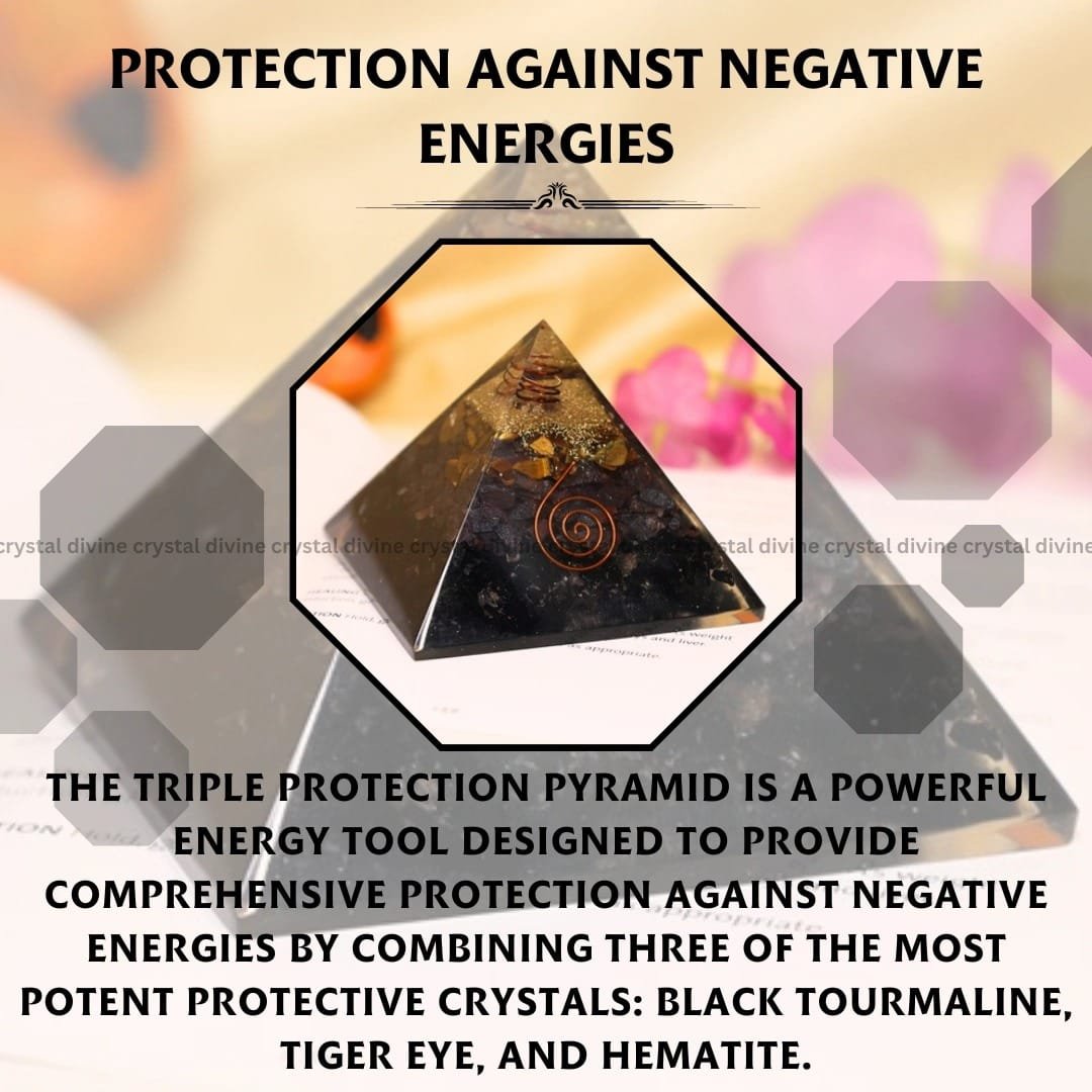 Tripple Protection Crystal Pyramid (Spiritual Growth & Awareness)