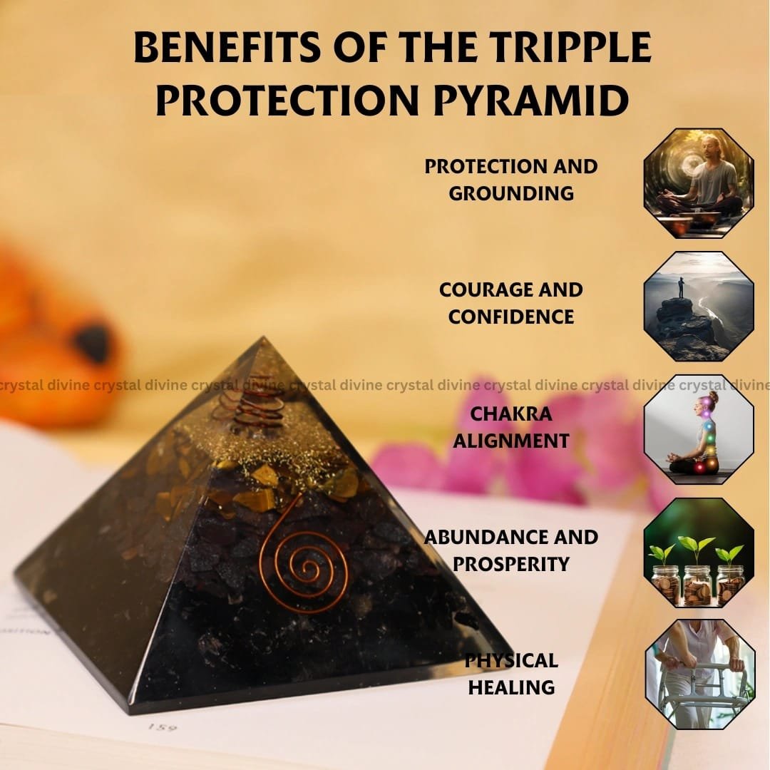 Tripple Protection Crystal Pyramid (Spiritual Growth & Awareness)