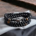 Black Agate Buddha Peace Bracelet - 6MM (Inner Peace & Self Confidence)