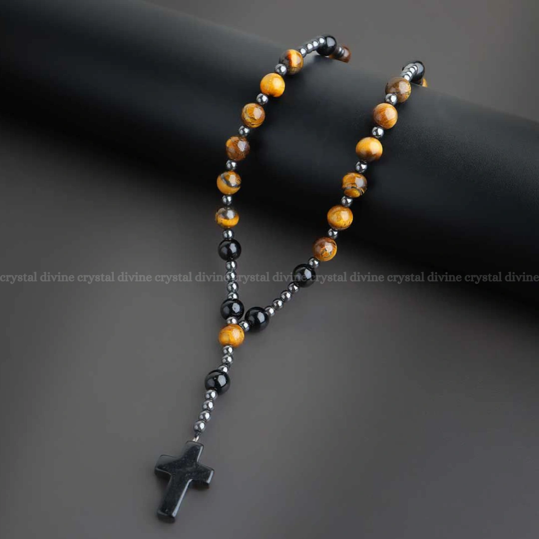 Tiger Eye Obsidian Hematite Mala (Confidence & Motivation)