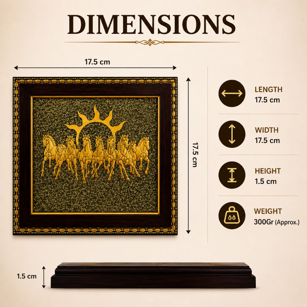 7 Hourse Pyrite Frame (Money Attraction,Financial Stability)