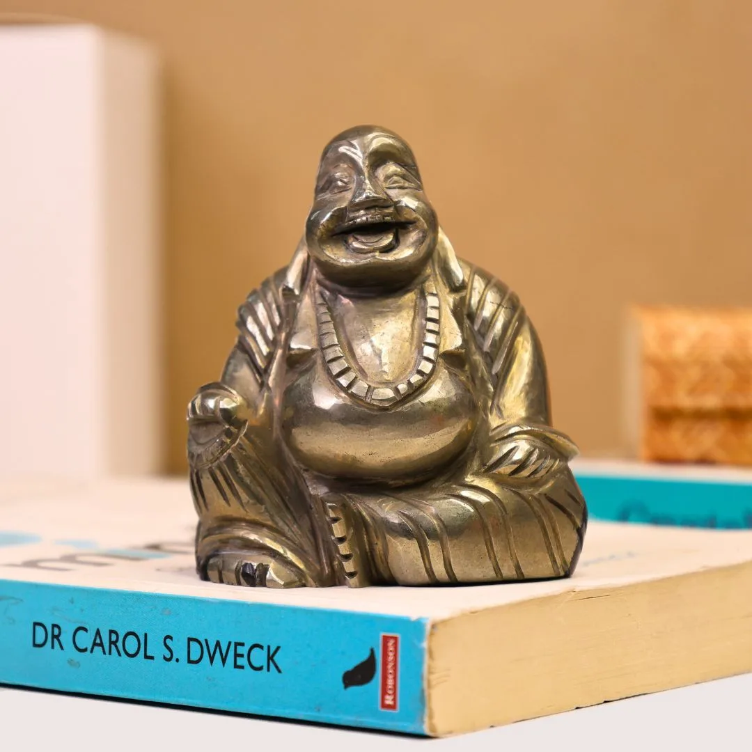 Pyrite Crystal Laughing Buddha (Attracts Wealth and Prosperity)