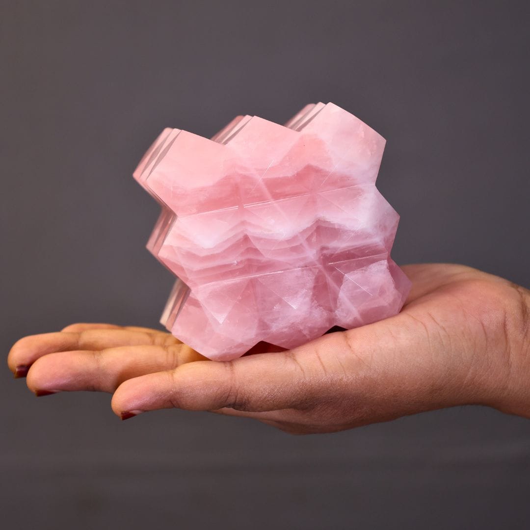 Rose Quartz Cube ( Attracts Positive Relationships )