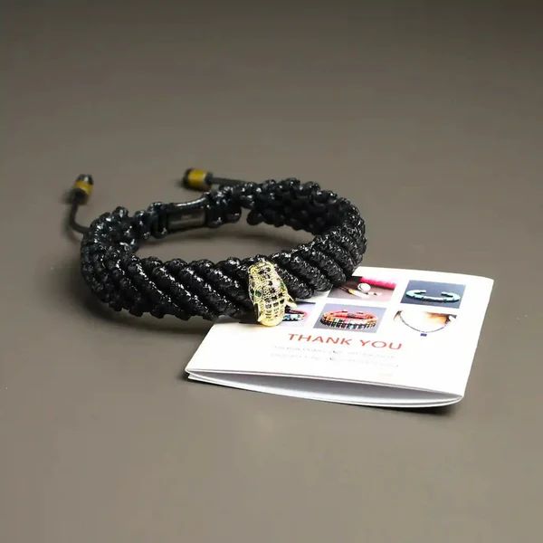 Grace and Poise Jaguar Black Thread Bracelet (Enhances Personal Style)