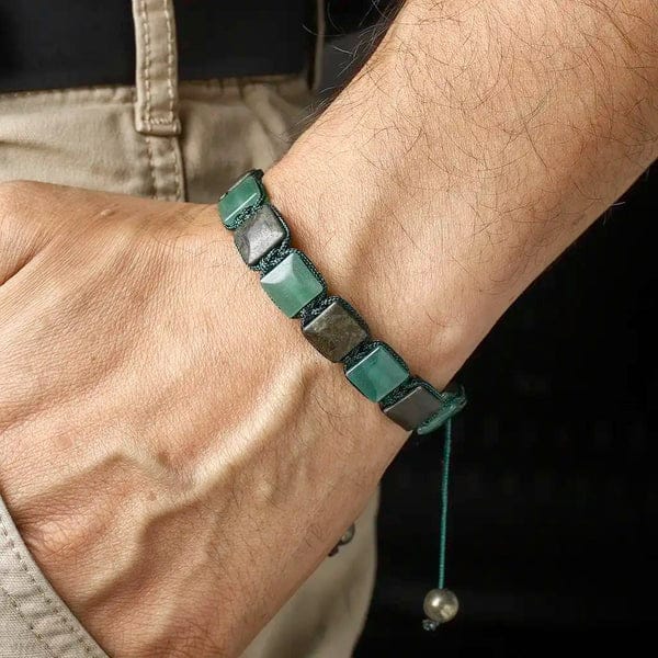 Pyrite Aventurine Flatbead Bracelet (Encourages Luck and Opportunities)
