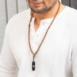 Aura Hematite Rudraksha Mala Necklace 108 bead