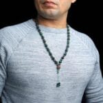 Pyrite Green Tiger Eye Mala Necklace (Abundance & Wealth)