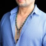 Pyrite Green Tiger Eye Mala Necklace (Abundance & Wealth)