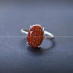 Red Sandstone Crystal Ring
