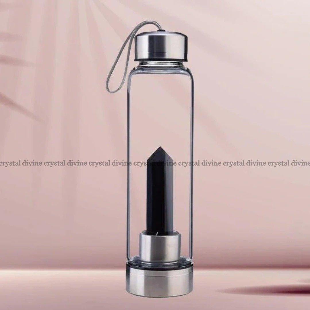 Black Tourmaline Crystal Bottles