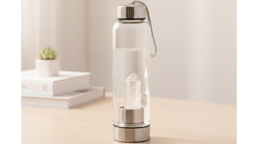 Clear Quartz Crystal Water Bottle