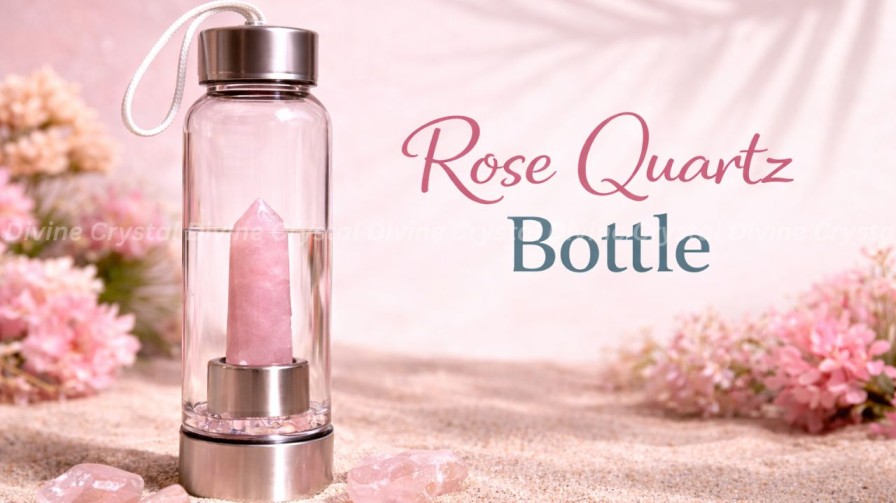 Rose Quartz Crystal Bottel
