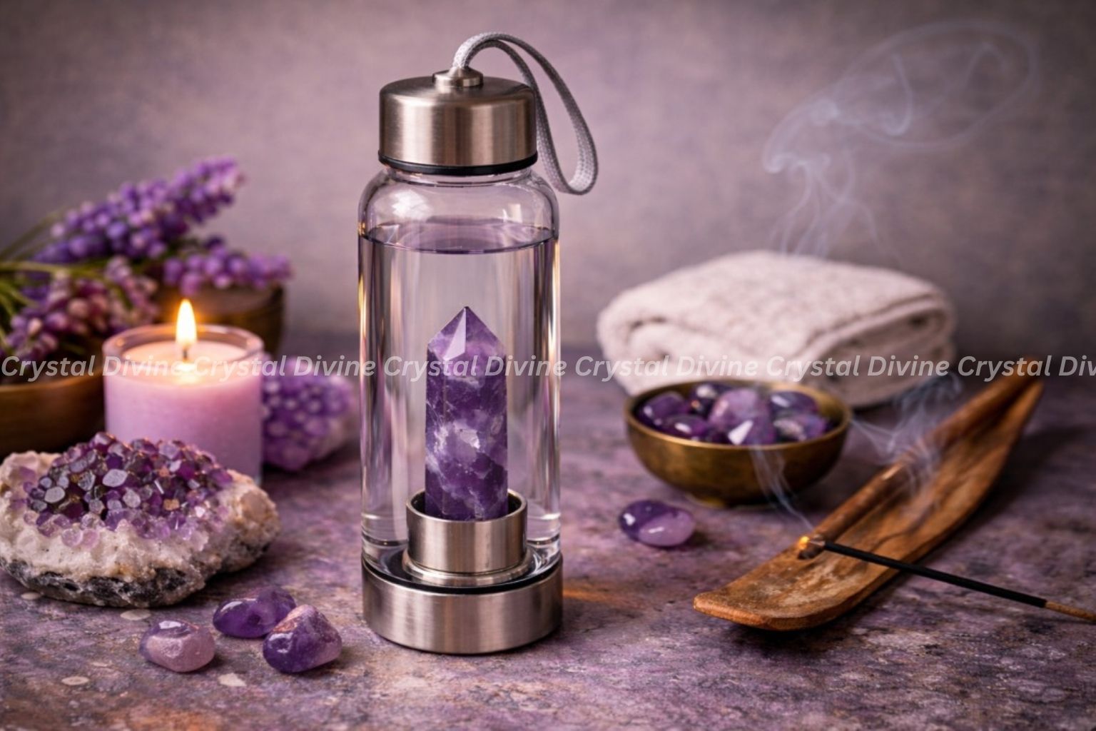 Amethyst Crystal Bottle