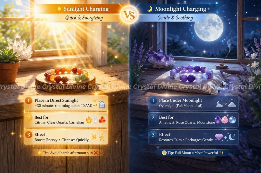 Sunlight and Moonlight Crystal Charging