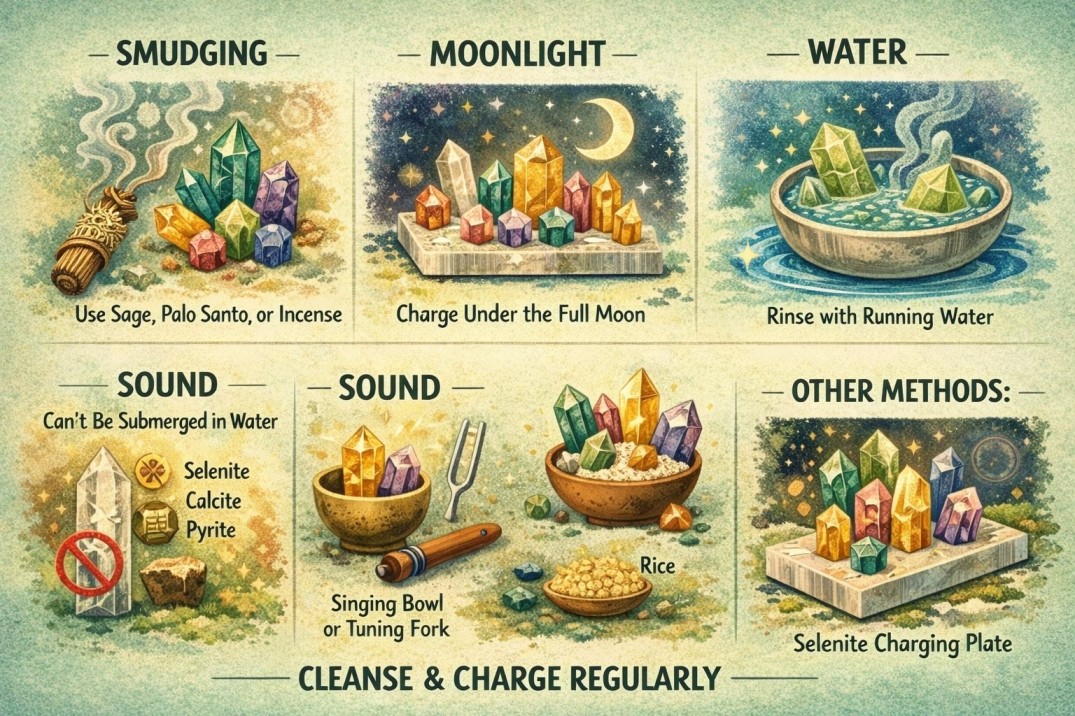 How to Cleanse & Charge Crystals