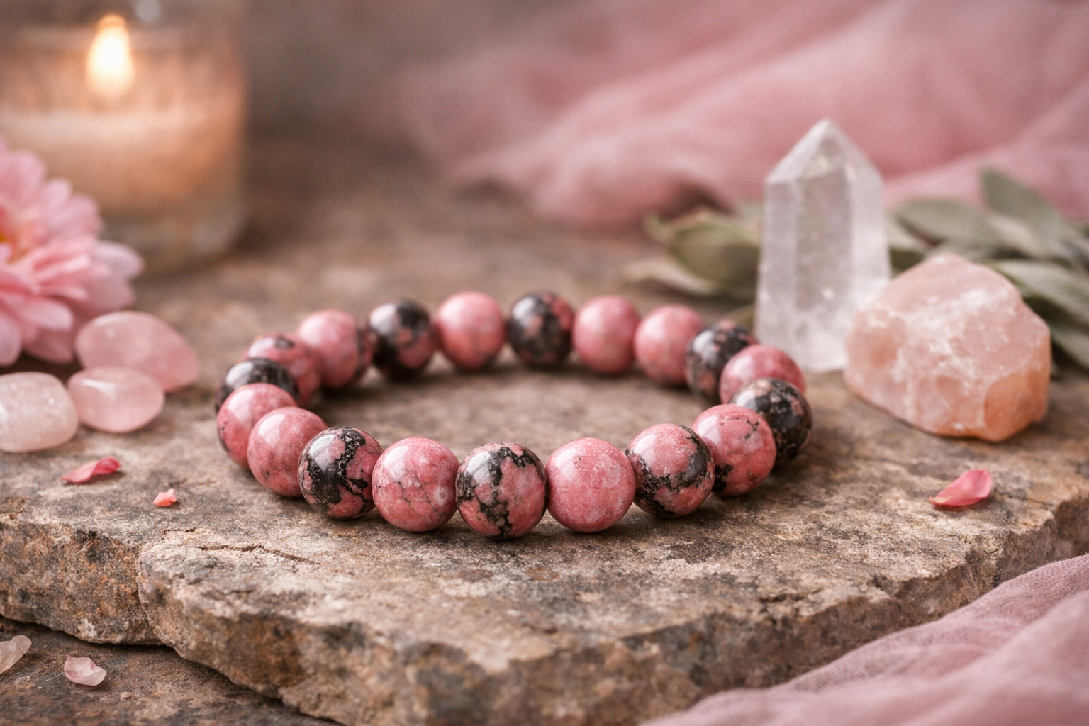 Rhodonite Crystal Bracelet