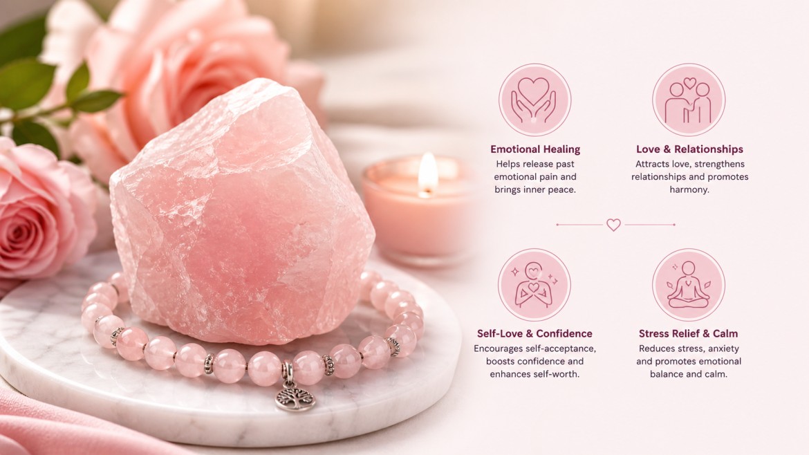 rose quartz benefits for love and healing