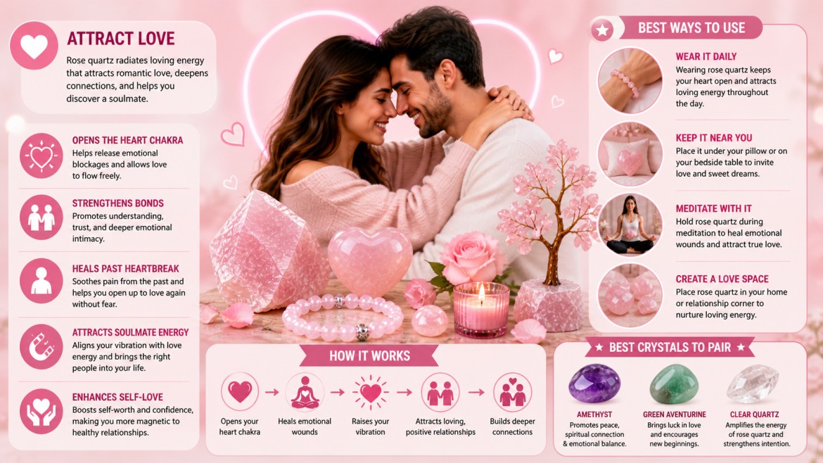 rose quartz benefits for love and healing