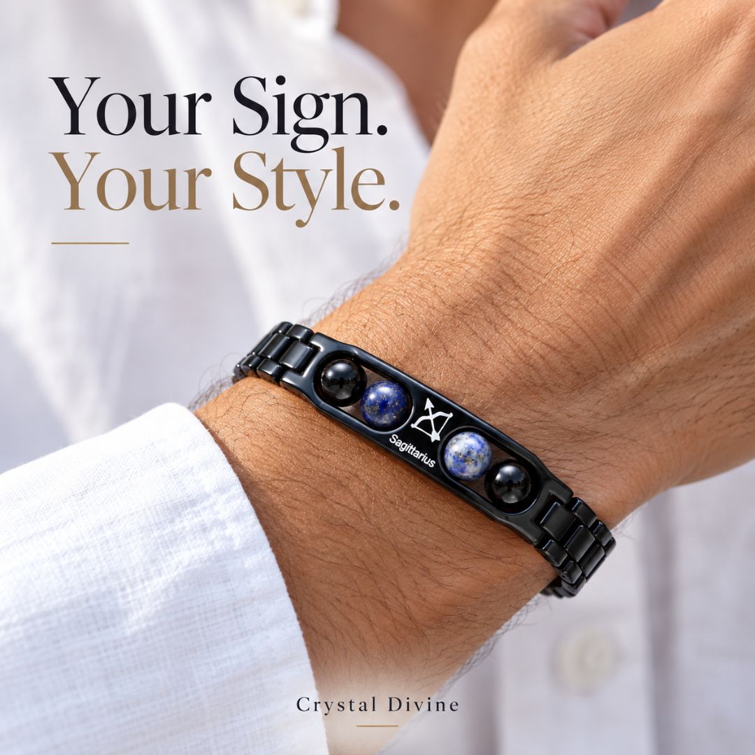 Sagittarius Zodiac Bracelet with Certificate-8mm(Confidence, Positivity & Spiritual Growth)
