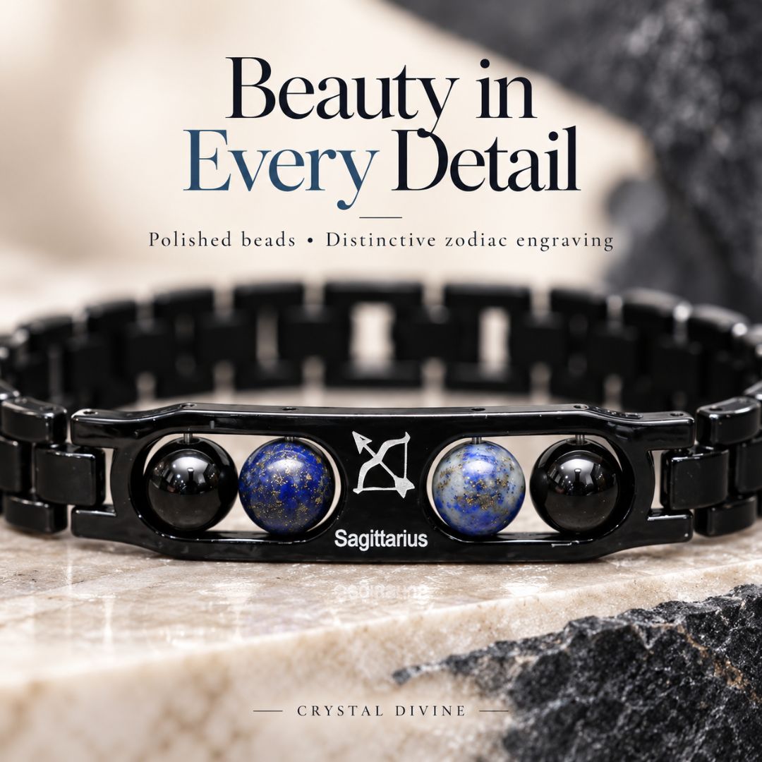 Sagittarius Zodiac Bracelet with Certificate-8mm(Confidence, Positivity & Spiritual Growth)